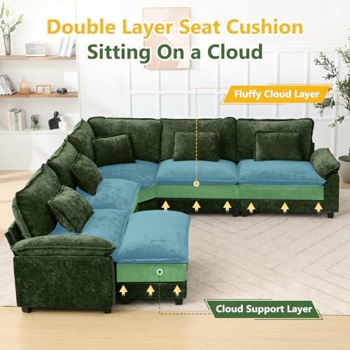Oversized Modular Sectional Sofa Set, Convertible Deep Seat Cloud Couch - Image 3