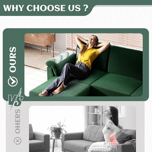 Vongrasig Convertible Sectional Couch, 3 Seat L Shaped Sofa - Image 7