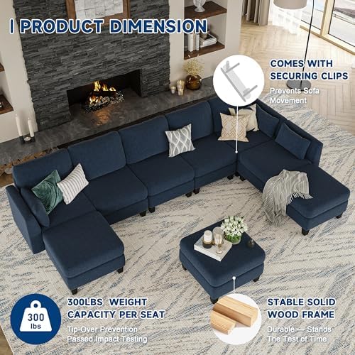 Mangodan Modular Sectional Sofa, 6 Seat Modular Sleeper Sofa Couch - Image 6