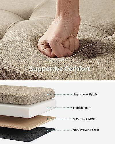 SONGMICS 43.3 Inches Folding Storage Ottoman Bench, Load 660 lb - Image 4
