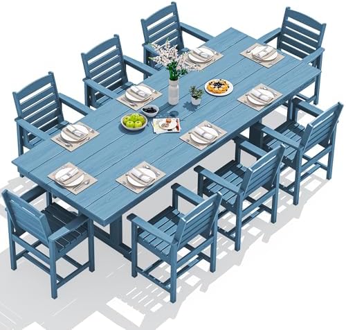 SERWALL Outdoor HDPE Dining Chairs Set of 2 - Image 5