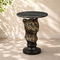 25" Luxury Leopard Head Side Table by Gurdenidea