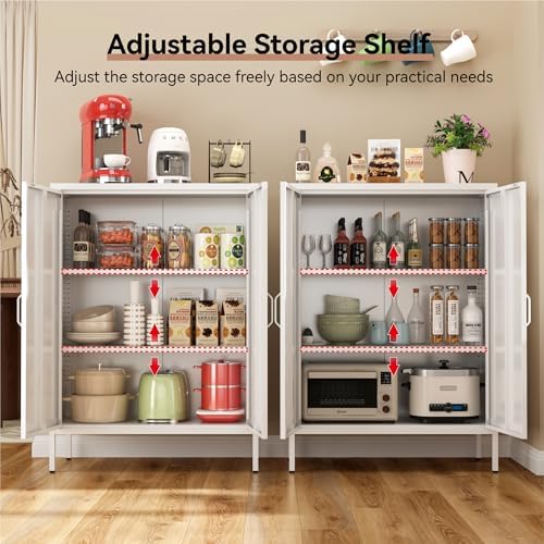 Metal Locker Cabinet, 3 Tier Modern Storage Freestanding Sideboard - Image 5