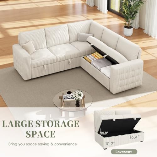 86" Sectional sleeper Sofa Bed, Pull Out Couch - Image 7