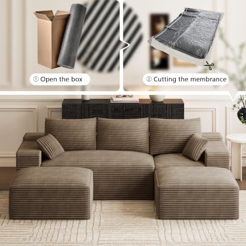 ONEMMLION 108" Oversized Cloud Boneless Couch Modular Sofas - Image 7
