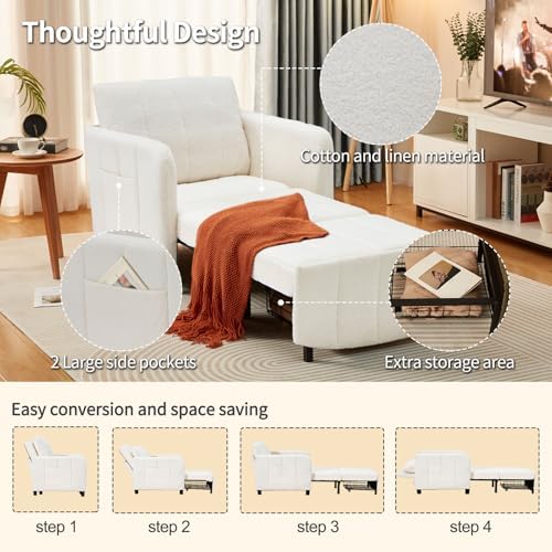 ZZW Sleeper Chair 84" Extra Long Convertible Chair Bed Upgraded 3-in-1 to - Image 5