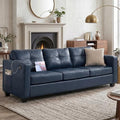 TYBOATLE Faux Leather Blue Couch by TYBOATLE