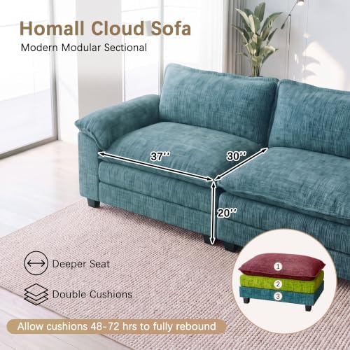 Homall 79.3" Loveseat Sofa, Cloud Sofa Couch, Deep Seat, Dark Blue - Image 5