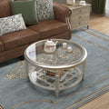 COSIEST Glass Coffee Table, 2-Tier Glass Top, Simple & Modern Center Table by COSIEST