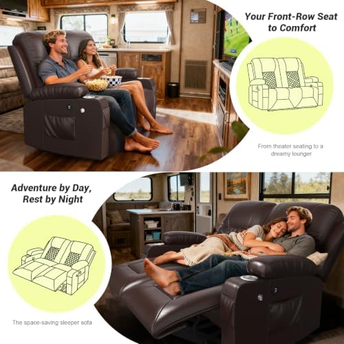 Loveseat Recliner Sofa, Wall Hugger RV Recliner Loveseat - Image 6