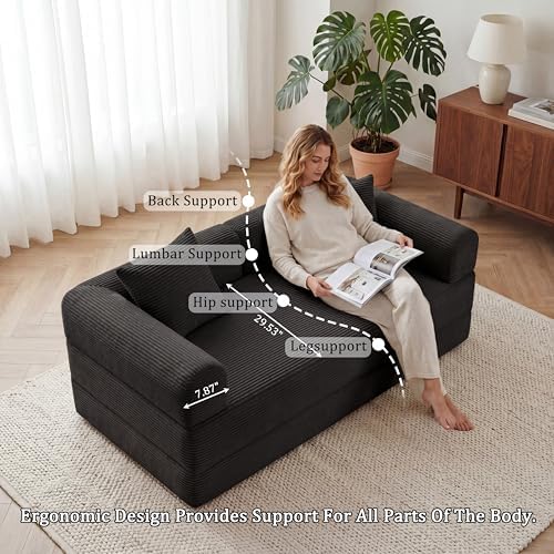 Futon Sofa Bed Modular Loveseat Sleeper Folding Pull Out Couch - Image 6