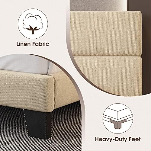 WEEWAY King Size Fabric Bed Frame - Image 6