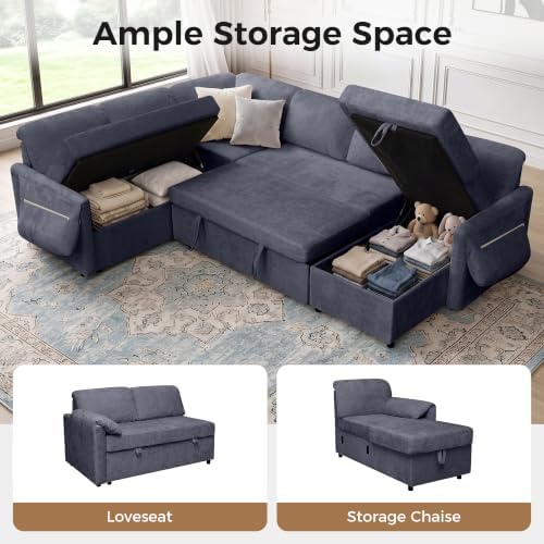 Tbfit 107" Pull Out Sofa, Sleeper Sofa Bed - Image 4