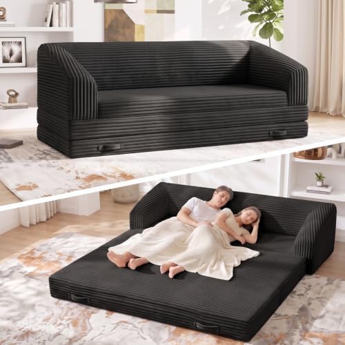 Convertible Sofa Bed, 3 Seat Boneless Couch Bed by Unknown