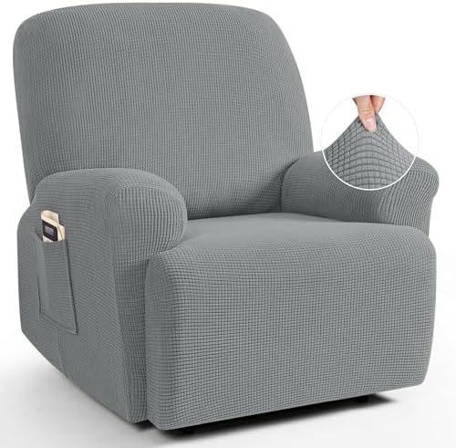 TAOCOCO Oversized Stretch Recliner Chair Covers 4 Piece, Dusty Grey by TAOCOCO
