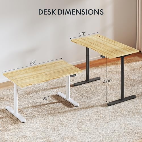 FLEXISPOT 60" x 30" Solid Bamboo Standing Desk - Image 2