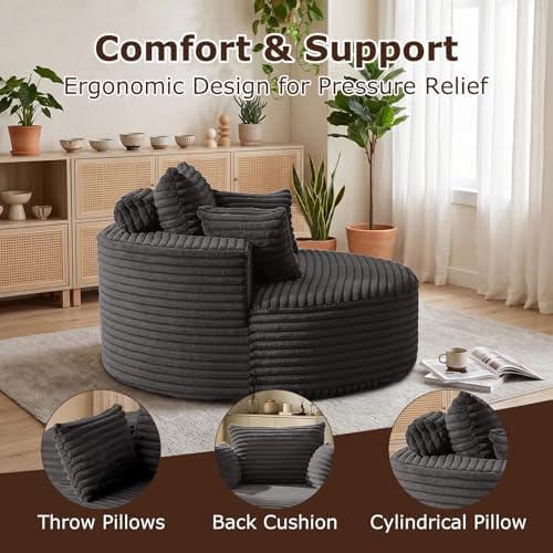 Oversized Chaise Lounge Chair Indoor, Boneless Sleeper Sofa Bed - Image 4