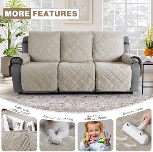 TAOCOCO 100% Waterproof Recliner Sofa Covers 3 Seater Split Couch Covers - Image 5