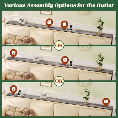 SUPERJARE 110.2 inch Narrow Behind Couch Table - Image 6