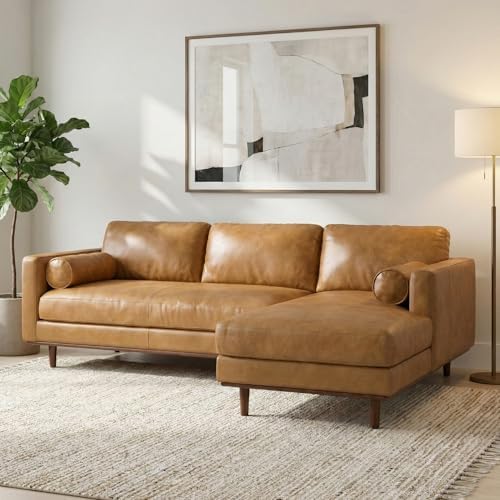 SIMPLIHOME Morrison 102" Full-Grain Leather Right-Facing Sectional Sofa - Image 2