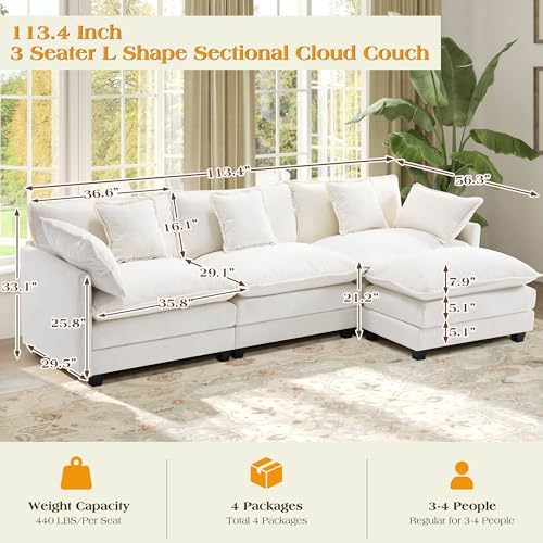 Hanherry Modular Sectional Sofa, Cloud Couch - Image 2