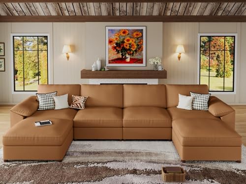 EASE MOOSE Modular Sectional Sofa, U Shaped Scratch Resistant Couch by EASEMOOSE