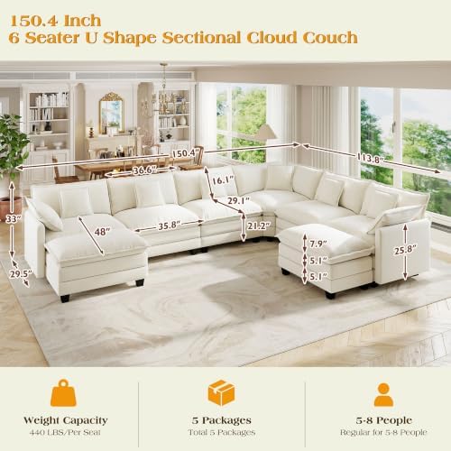 Hanherry Modular Sectional Sofa, Cloud Couch - Image 2
