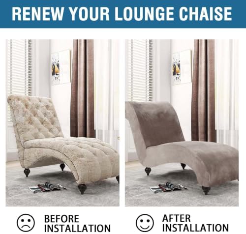 H.VERSAILTEX Chaise Lounge Cover Indoor Velvet Chaise Slipcover High Stretch - Image 6