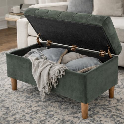 HomePop 40" Ainsley Button Tufted Storage Bench - Image 5