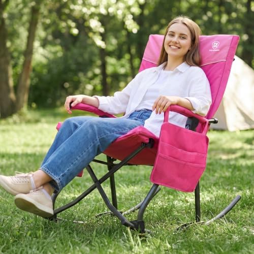 EVER ADVANCED Oversized Folding Rocking Camping Chair, Padded Portable Rocker - Image 2
