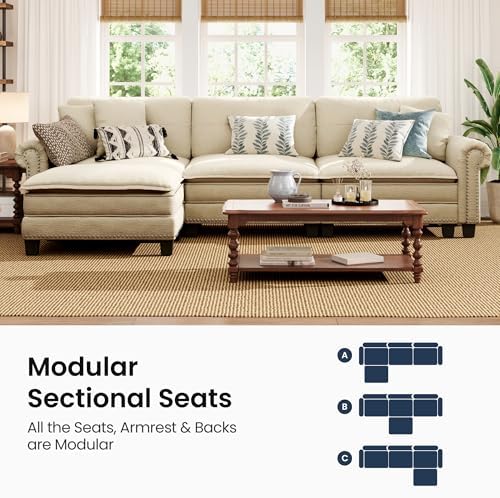 PHI VILLA 116" Oversized Modular Sectional Couch L Shaped - Image 7
