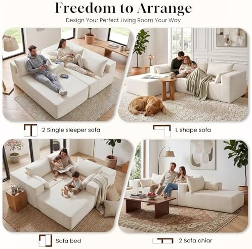 106" Cloud Sectional Boneless Couches - Image 5