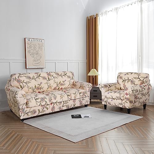 SearchI Stretch Sofa Cover Printed Couch Cover, Floral Pattern 3 Pieces - Image 5