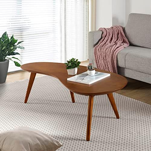 Mid Century Modern Abstract Shaped Coffee Table/Solid Wood/Castanho Finish - Image 2