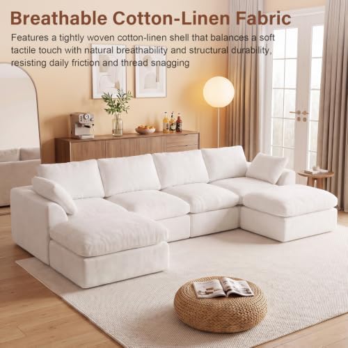 137" Cloud Couch Sectional Sofa - Image 6
