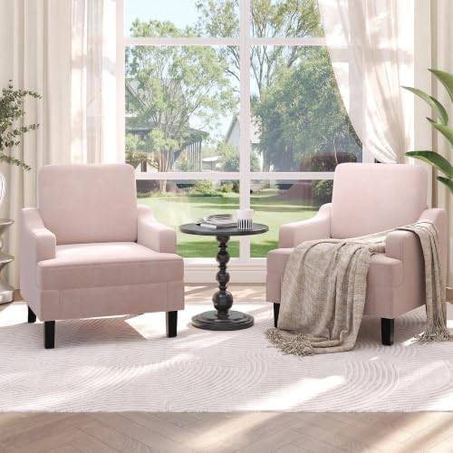 Garvee Pink Comfy Accent Chair, Upholstered Armchair - Image 6
