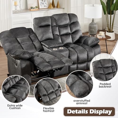 HAOMARKETS Manual Reclining Loveseat Sofa - Image 5