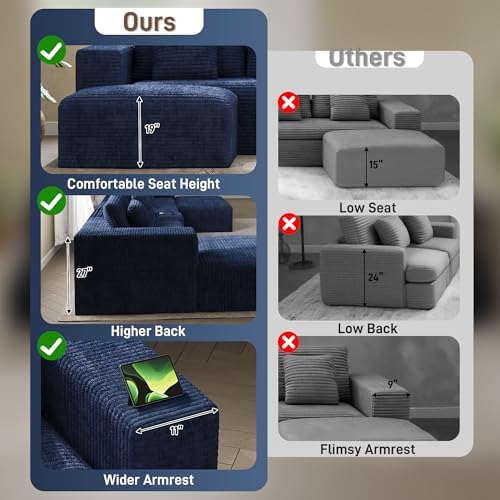 ONEMMLION 151" Oversized Cloud Sectional Couch - Image 6