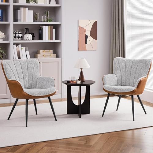 Yaheetech Accent Chairs Set of 2, Upholstered Armchairs - Image 2