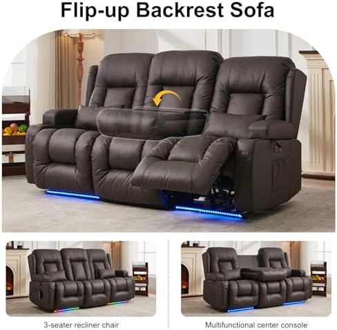 TUNYI Power Loveseat Recliner Sofa - Image 6