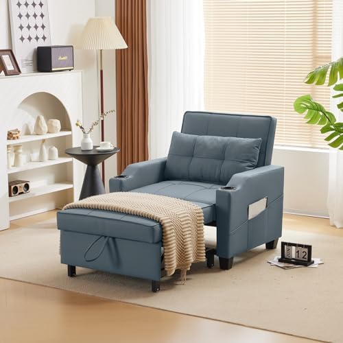 VINGLI Convertible Sleeper Chair Bed, Pull Out Sofa Couch - Image 2