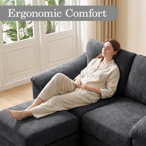 23.6" Boneless Sofa Ottoman, Modern Cloud Couch Ottoman, Upholstered Footrest - Image 6