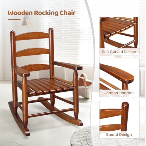 JOYMOR Outdoor Wooden Rocking Chair - Image 6