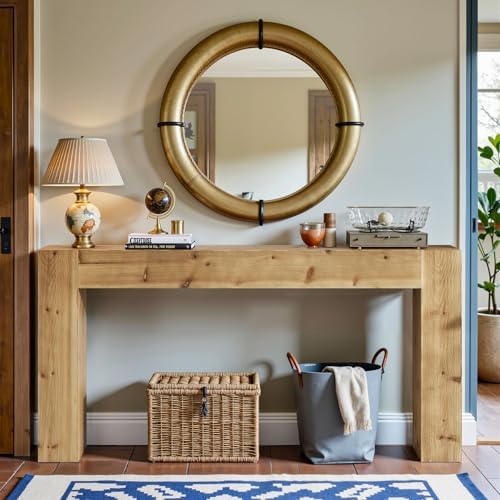 Tribesigns 63-Inch Solid Wood Console Sofa Table, Farmhouse Long Entryway Table - Image 6