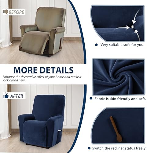 Asnomy Stretch Recliner Chair Covers - Image 4