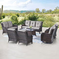 Belord 7 Piece Wicker Patio Furniture Set, Outdoor Swivel Rocker Chairs Set of 2 by Belord