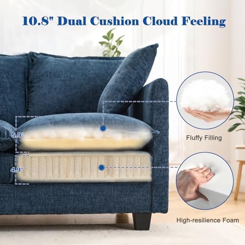 50'' Loveseat Sofa Cloud Sofa Couch, Modern Loveseats 2 Seat Couch 27" Deep Seat - Image 3