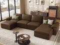 EASE MOOSE Modular Sectional Sofa, Scratch Resistant Couch, Deep Brown by EASEMOOSE