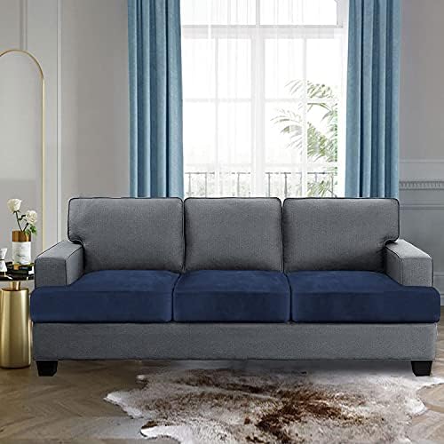 H.VERSAILTEX Stretch Velvet 3 Piece T Cushion Sofa Slipcovers Individually Sofa - Image 2