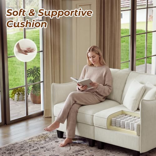 WorthFurni 56.13" Loveseat, Modular Sectional Sofa Couches - Image 4